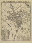 214055 Plattegrond van de stad Utrecht, met weergave van het stratenplan met namen, bebouwing, wegen, spoorwegen en ...